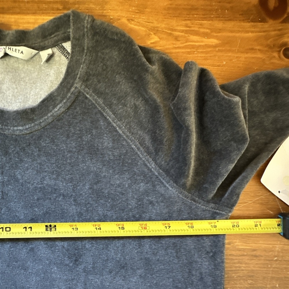 NWT Athleta M Velour Criss Cross Dress Charcoal Gray Quiet Luxury Everyday - Picture 9 of 12